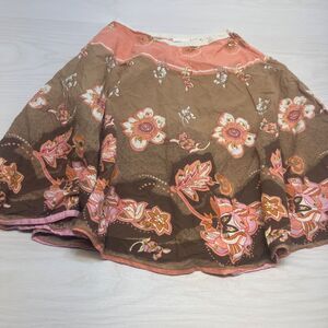 Limited Too Girls Skirt Size 8 y2K Cute Brown Pink Floral Sequin VTG